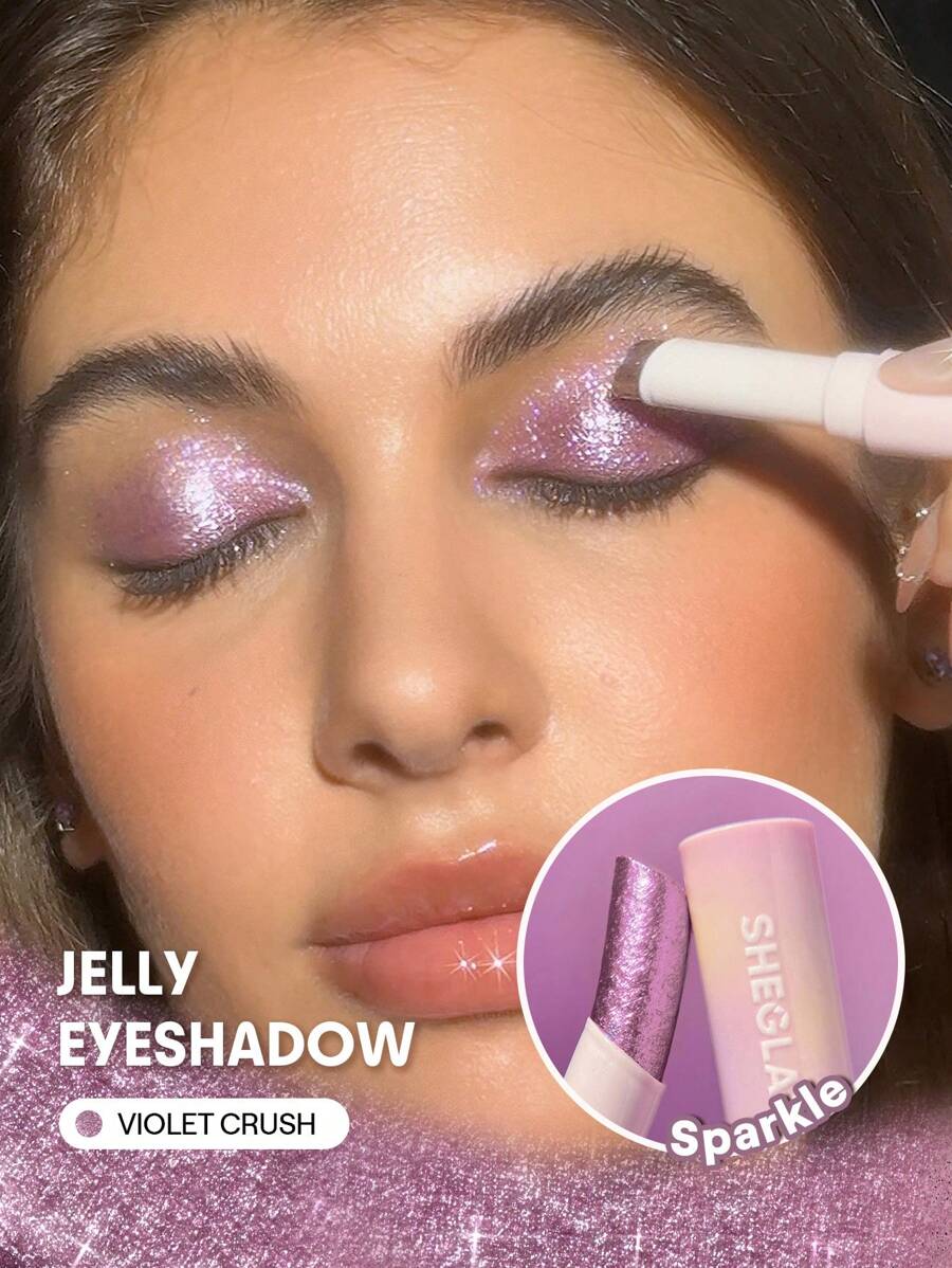 SHEGLAM Crystal Jelly Glaze Stick-Violet Crush Graduation Birthday Holiday Summer Fall Autumn Y2K Fancy Fashion Women Makeup Cosmetic Party Beach Travel Camping Outdoors School Campus Trip Festivals Decor Gift Present Rose Girl Cosplay Best Color Charm Vibe
