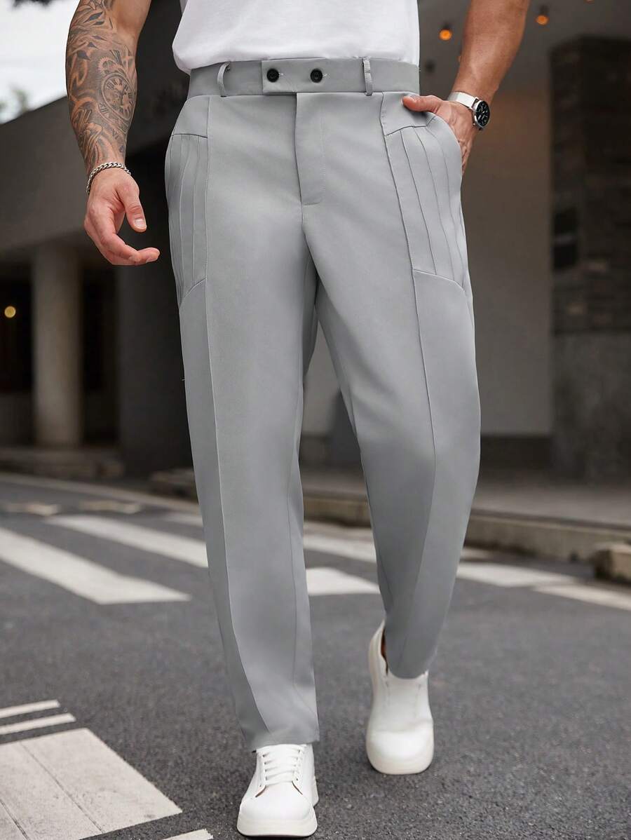 Manfinity CasualCool Plus Size Men's Casual Plain Color Pants