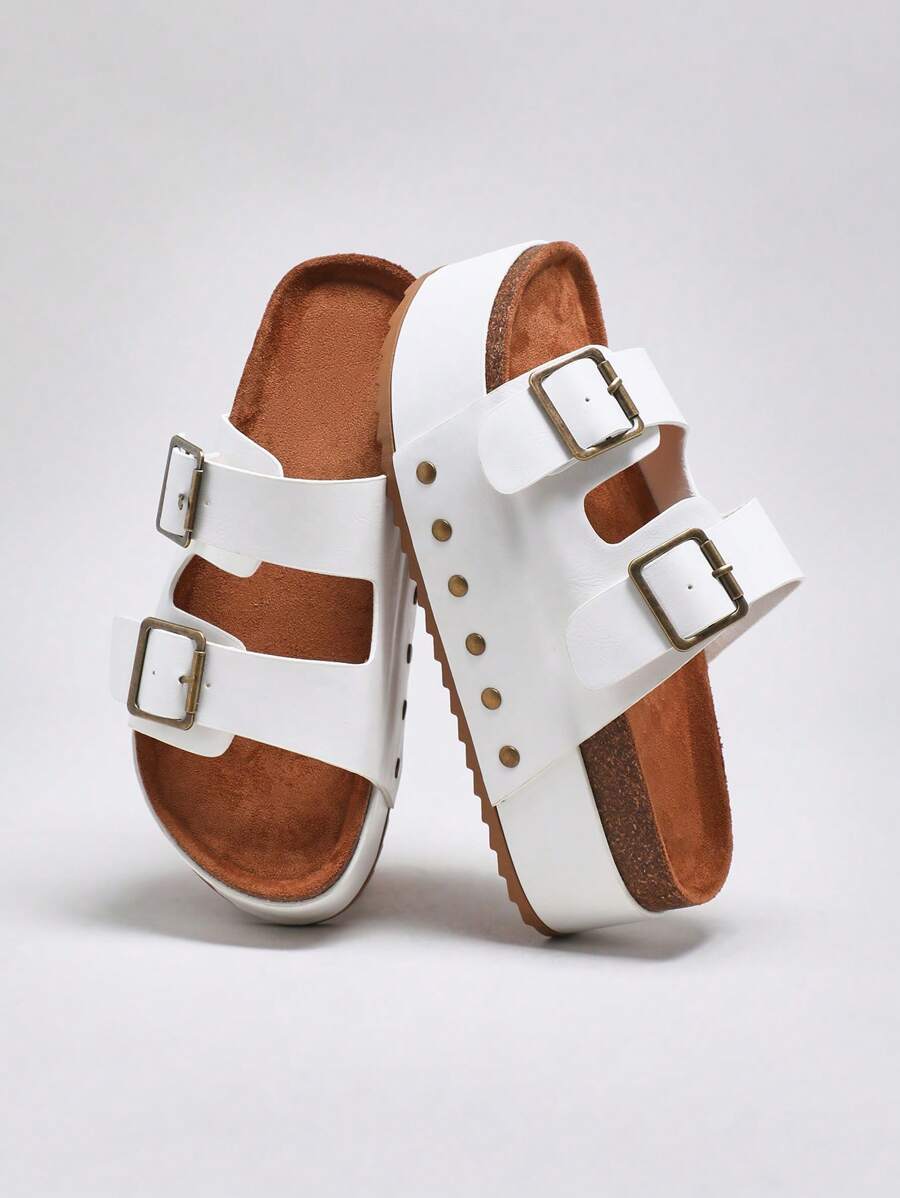 SHUZIA Women's Fashion Solid Color Wedge Heel Thick Bottom Sandals Summer Shoes Spring Shoes Spring Break Easter Vacation Shoes Casual Shoes Beach Shoes Mother's Day Present