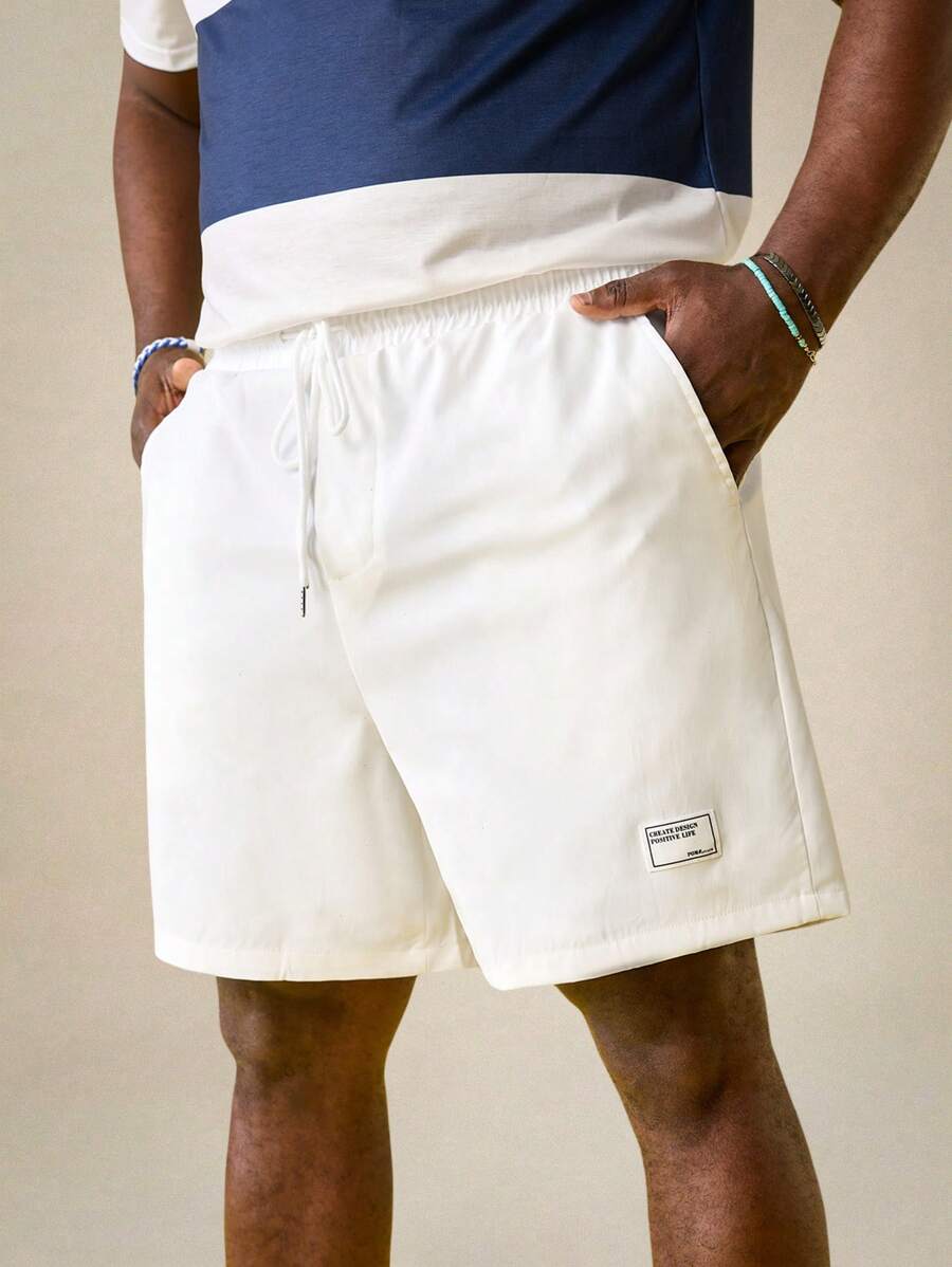 EASEVO Plus Size Woven Casual Straight Leg Shorts