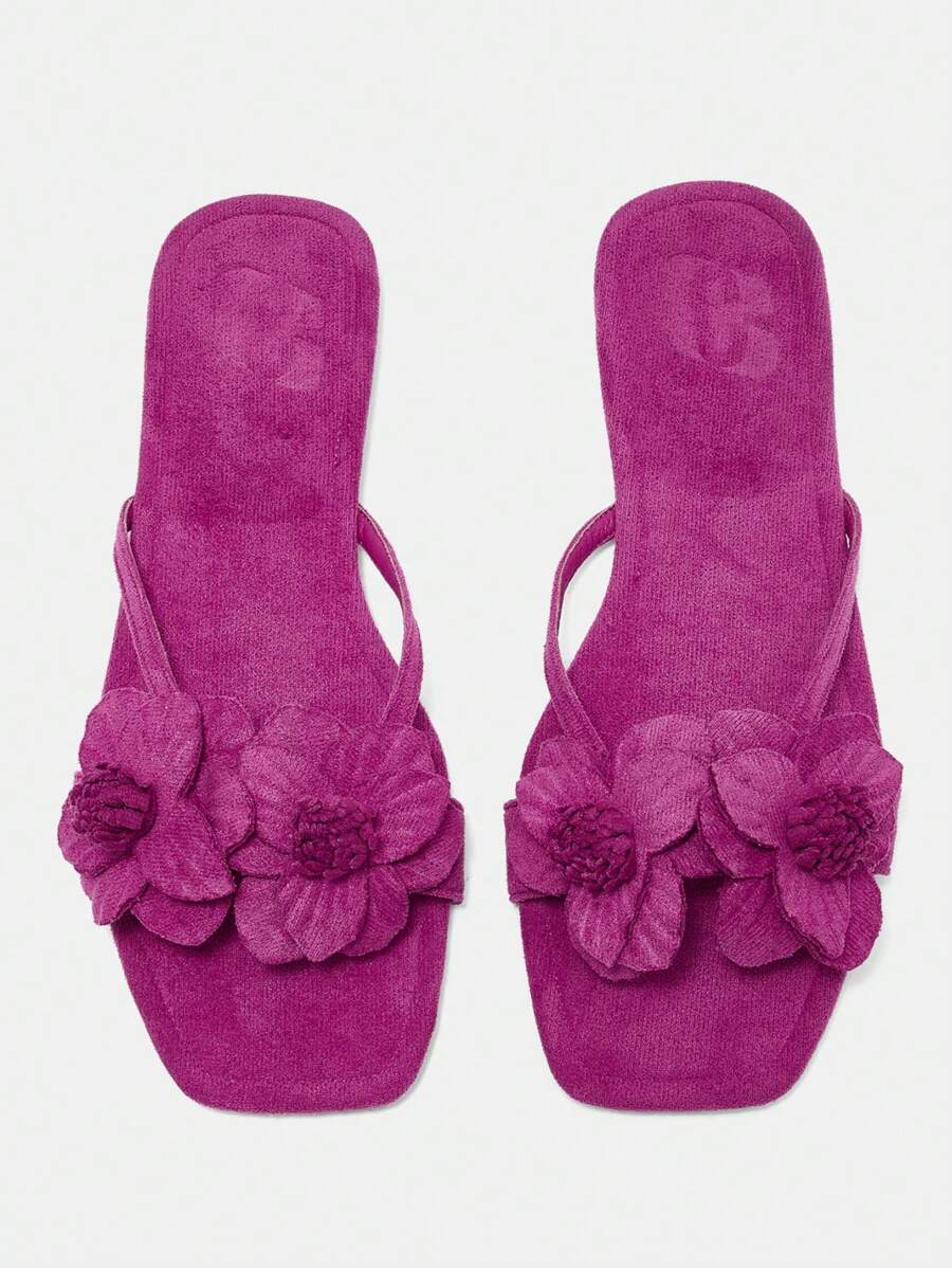 CUCCOO CHICEST Square-Toe Comfortable Flower Design Simple And Versatile Ladies Flat Sandals For Summer Vacation Shoes Summer Elegant Sandals Spring Shoes Spring Break Easter