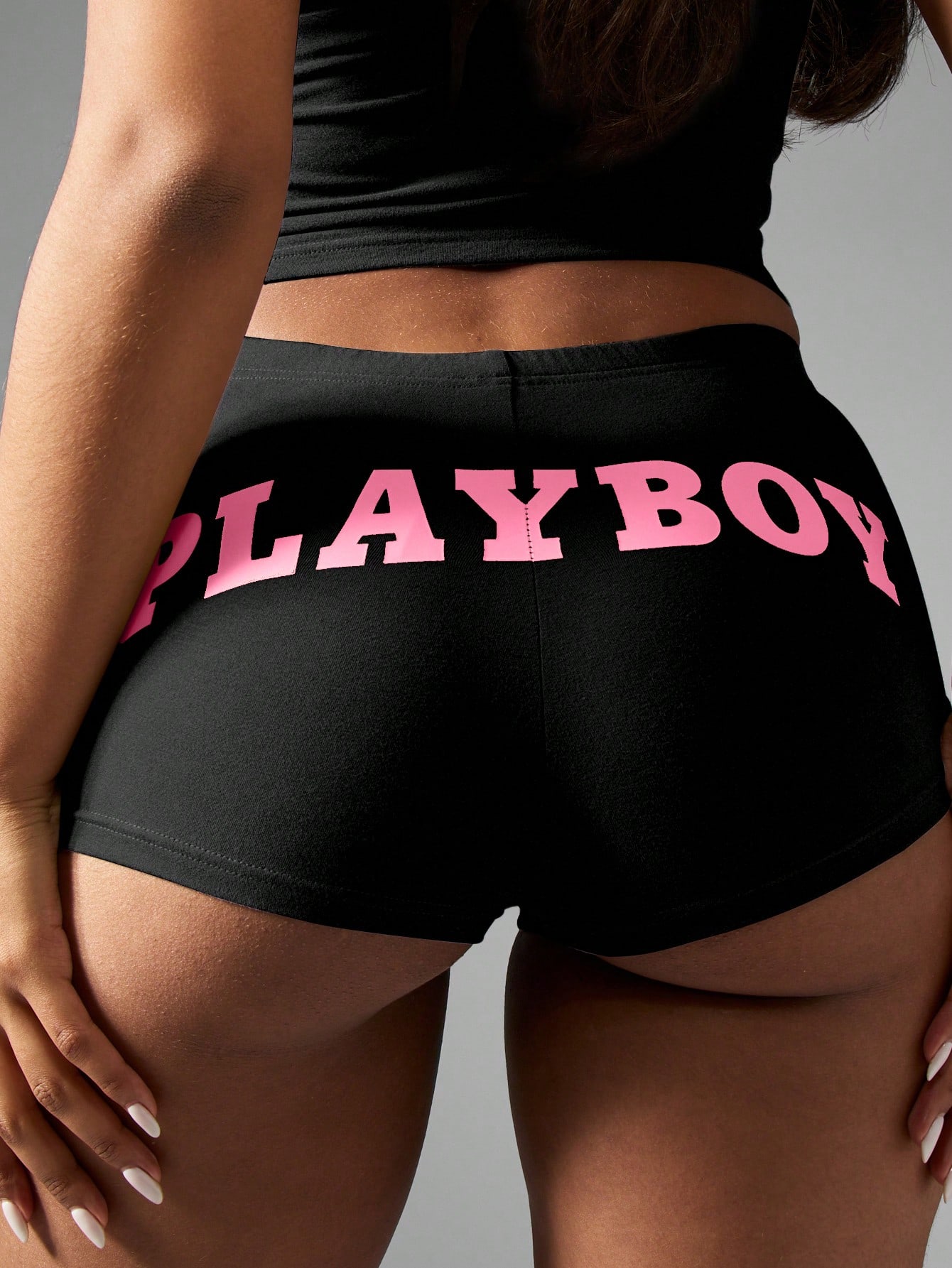 Missguided x Playboy MISSGUIDED High Waisted Booty Shorts With Tight Fit