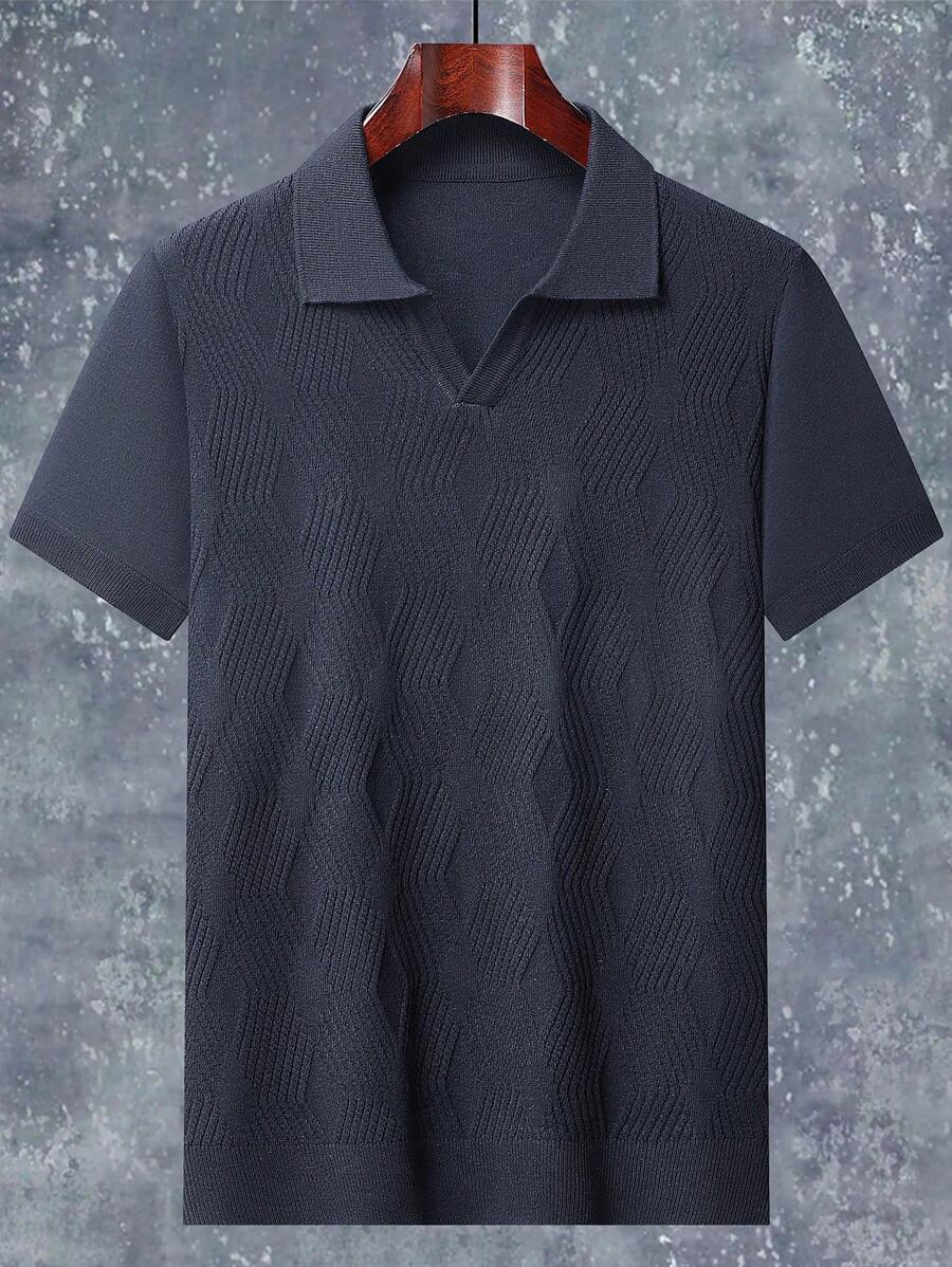 Manfinity Homme Polo liso de punto para uso diario de verano para hombres