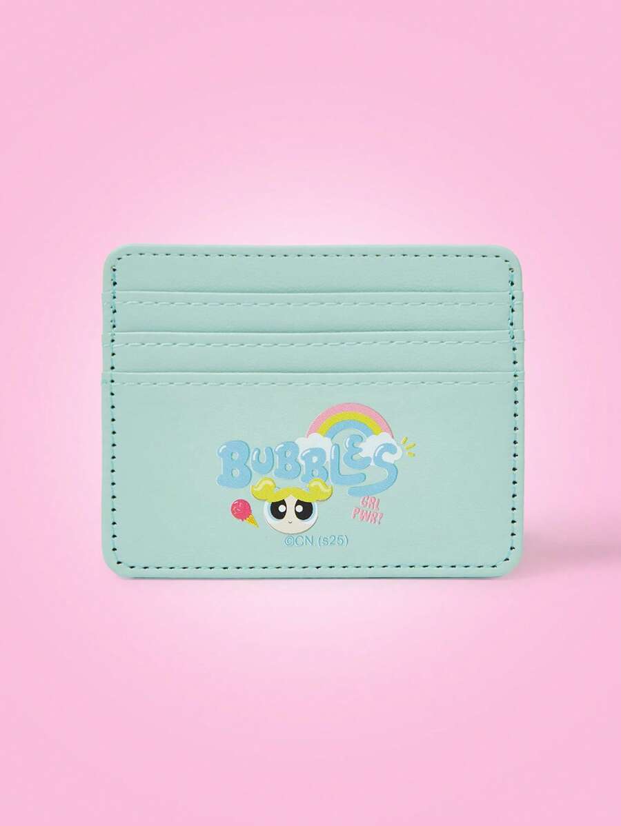 THE POWERPUFF GIRLS X SHEIN Fashionable & Lovely Mint Green Bubble Design Card Holder