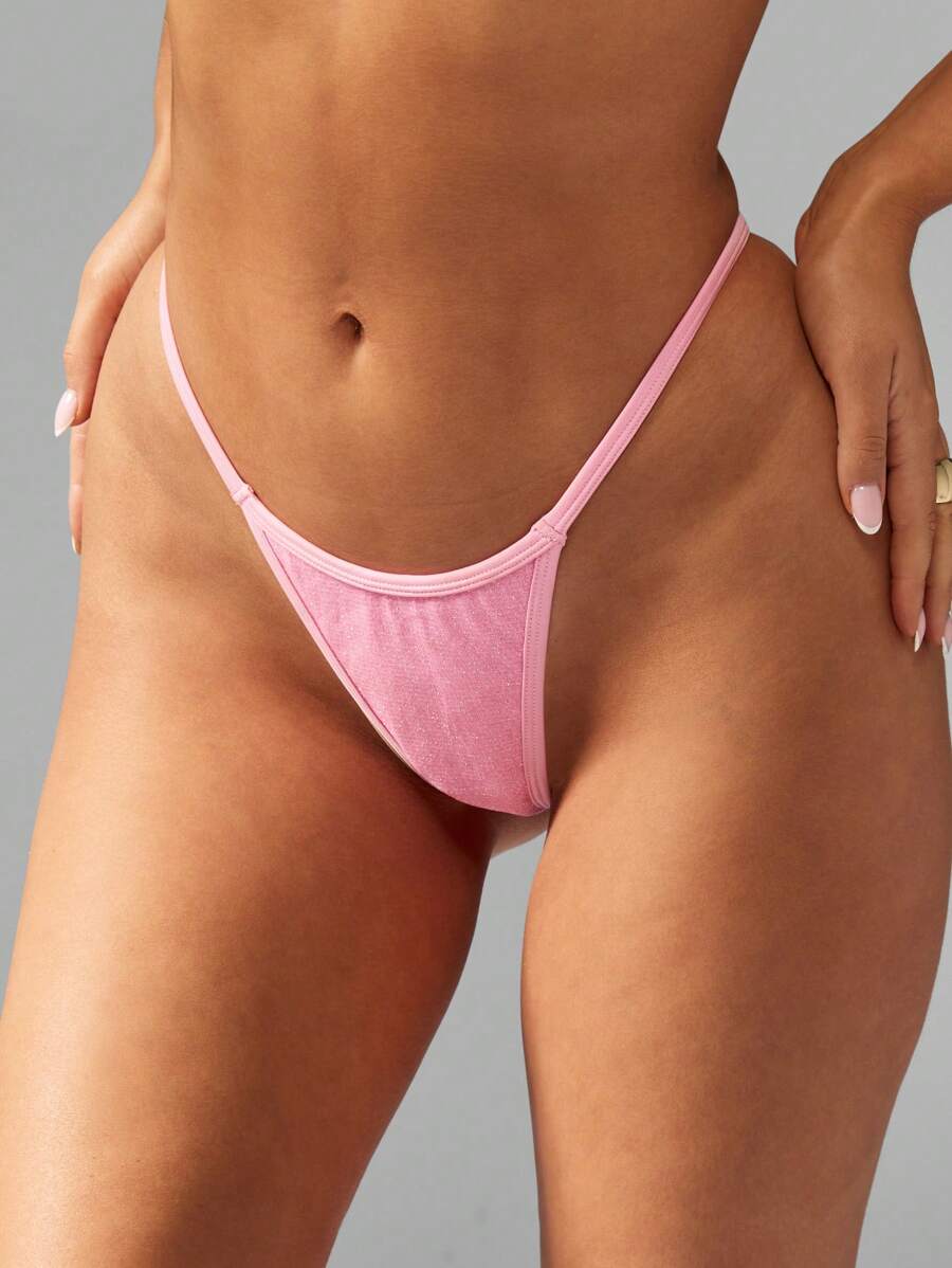 MISSGUIDED Braguitas de bikini con tanga tipo fiesta de playa, recorte alto brasileño estilo provocativo, traje de baño para verano, resort y festival, ropa para tomar el sol junto a la piscina