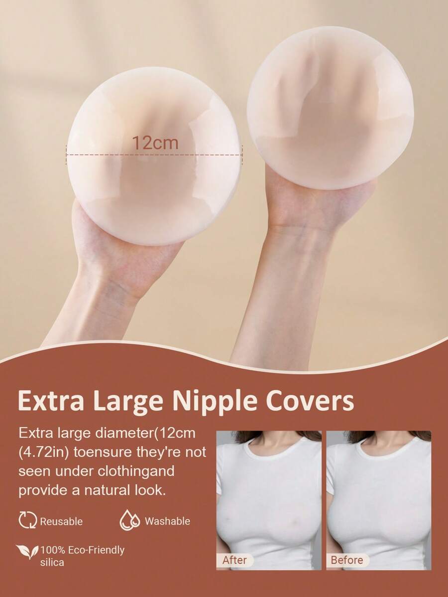 SHEIN 12cm Plus Size Solid Breast Petals, Suitable For Everyday Wear
