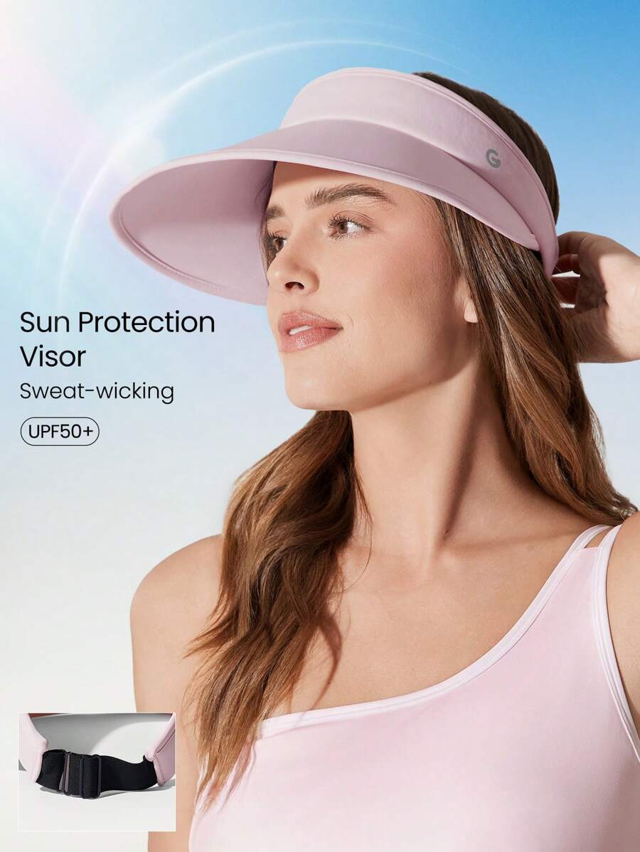 GLOWMODE Cool It Lightweight Adjustable Sun Proof Cool Touch Sweat Wicking Wide Brim Sun Visor Gym Workout Hike Beach Pool Holiday Vacation Getaway Daily Active Wear