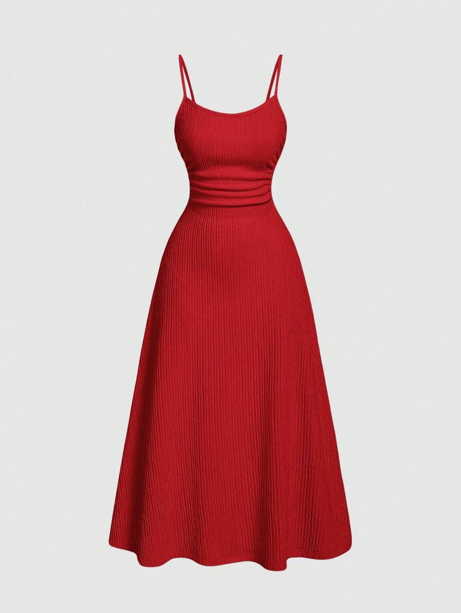 SHEIN MOD Robe pour femme simple, polyvalente et romantique rouge