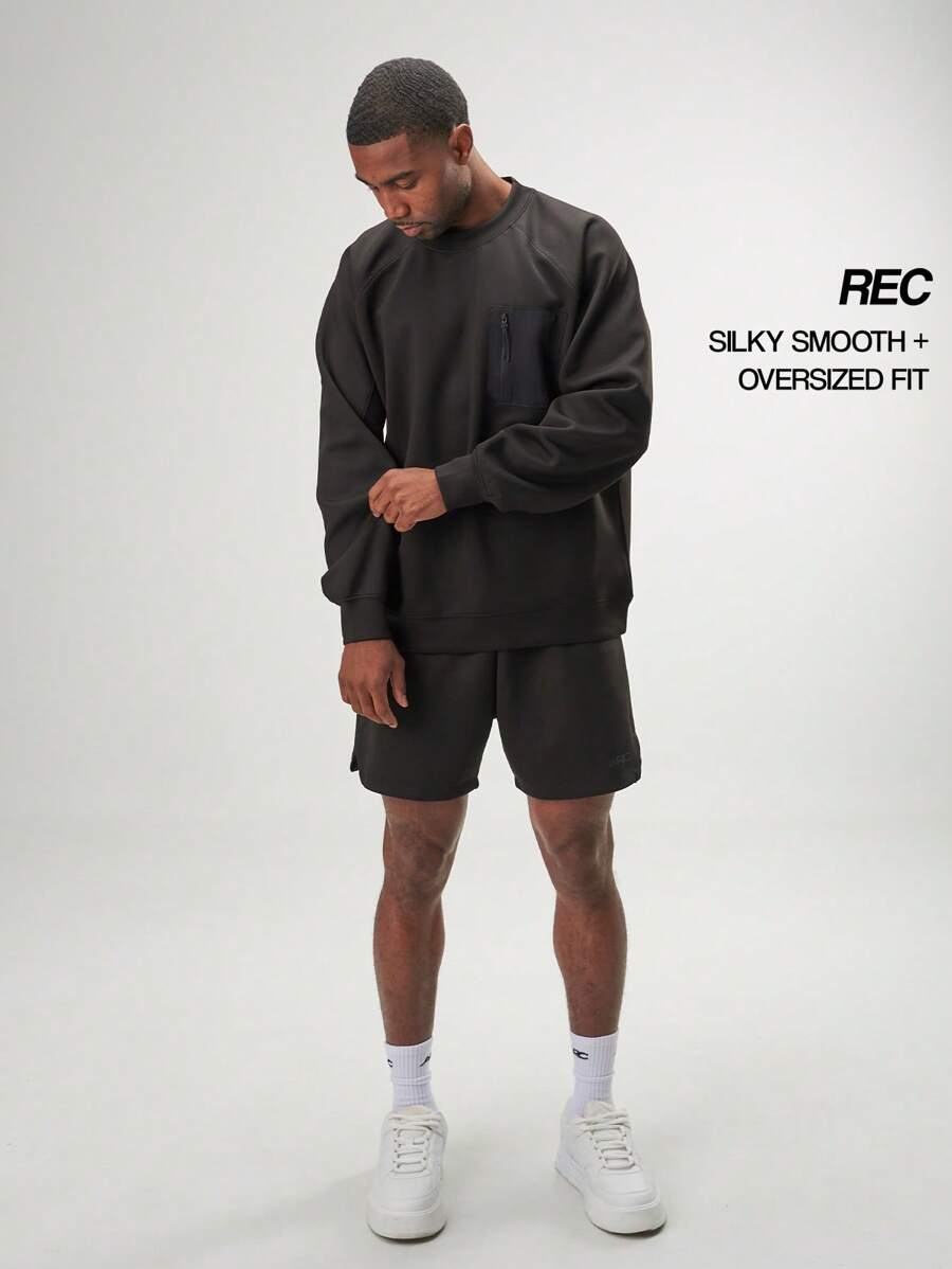 ARC Activewear Oversized Crewneck Performance Top Gym Workout Jacket Pullover