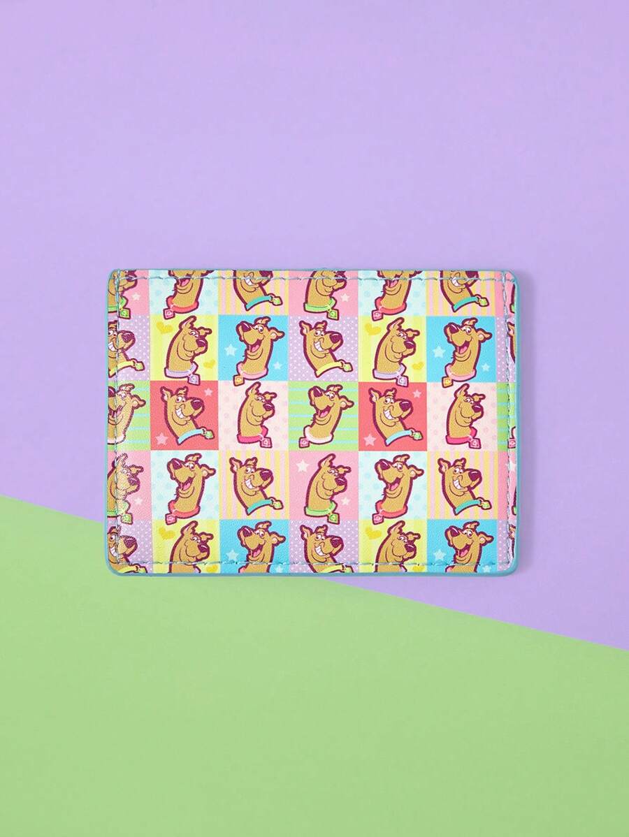 SCOOBY-DOO X SHEIN Porta-cartões moderno com estampa de cachorrinho de desenho animado e grande capacidade