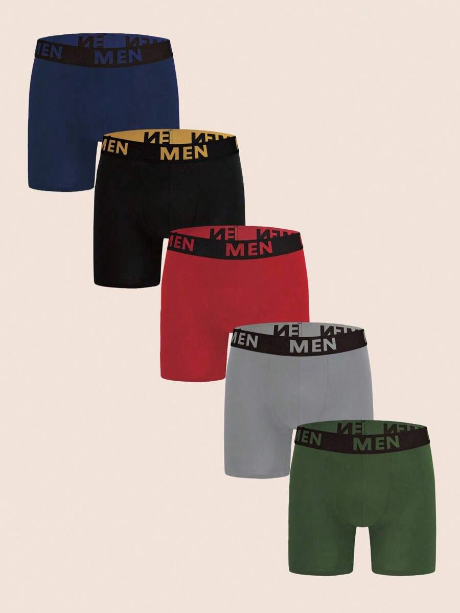 Manfinity Underwear&Sleepwear Basics Set de 5 bóxers slip de hombre minimalistas y con estilo casual