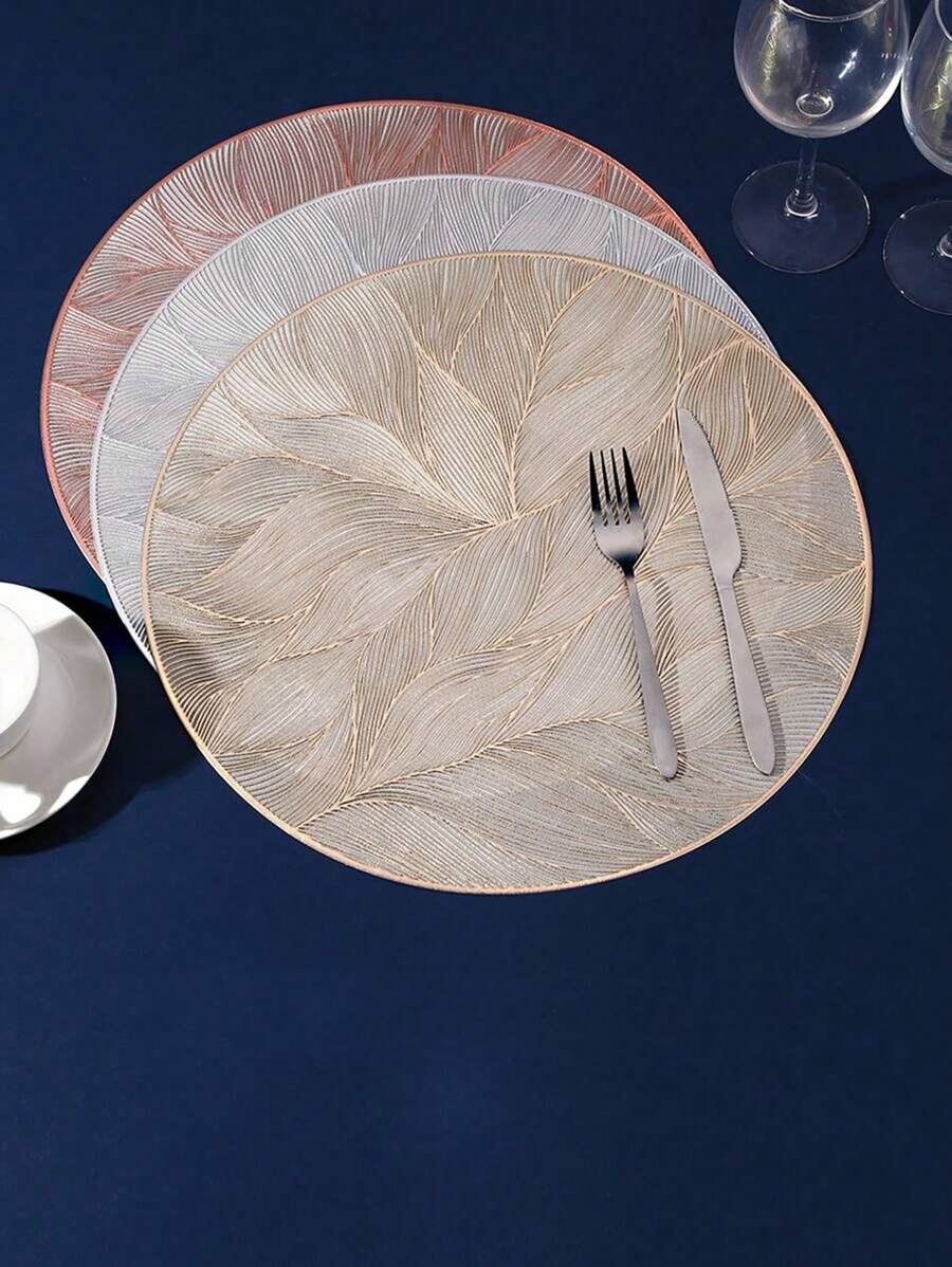 SHEIN 1-12pcs Washable And Wipeable Kitchen Dining Placemat, Multicolor Table Decoration Mat For Festivals And Weddings