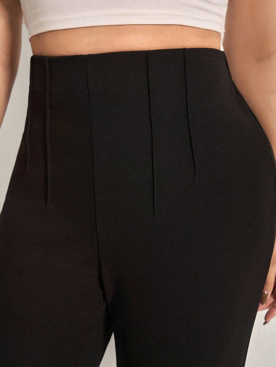 SHEIN LUNE Plus Casual Commuting Solid High Waist Comfy Pants