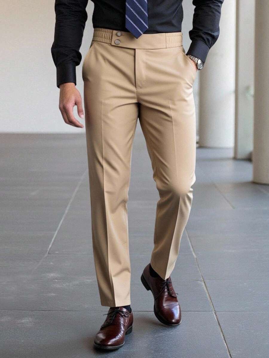 Manfinity Homme Pantaloni casual pentru bărbați, cu buzunar, în culori uni, pentru naveta zilnică