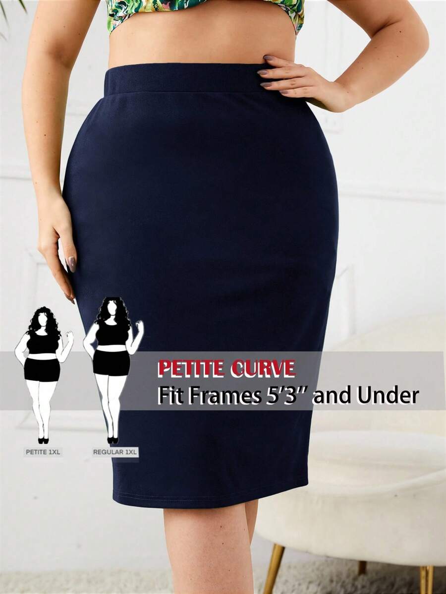 SHEIN PETITE CURVE Jupe fendue taille haute Petite Plus