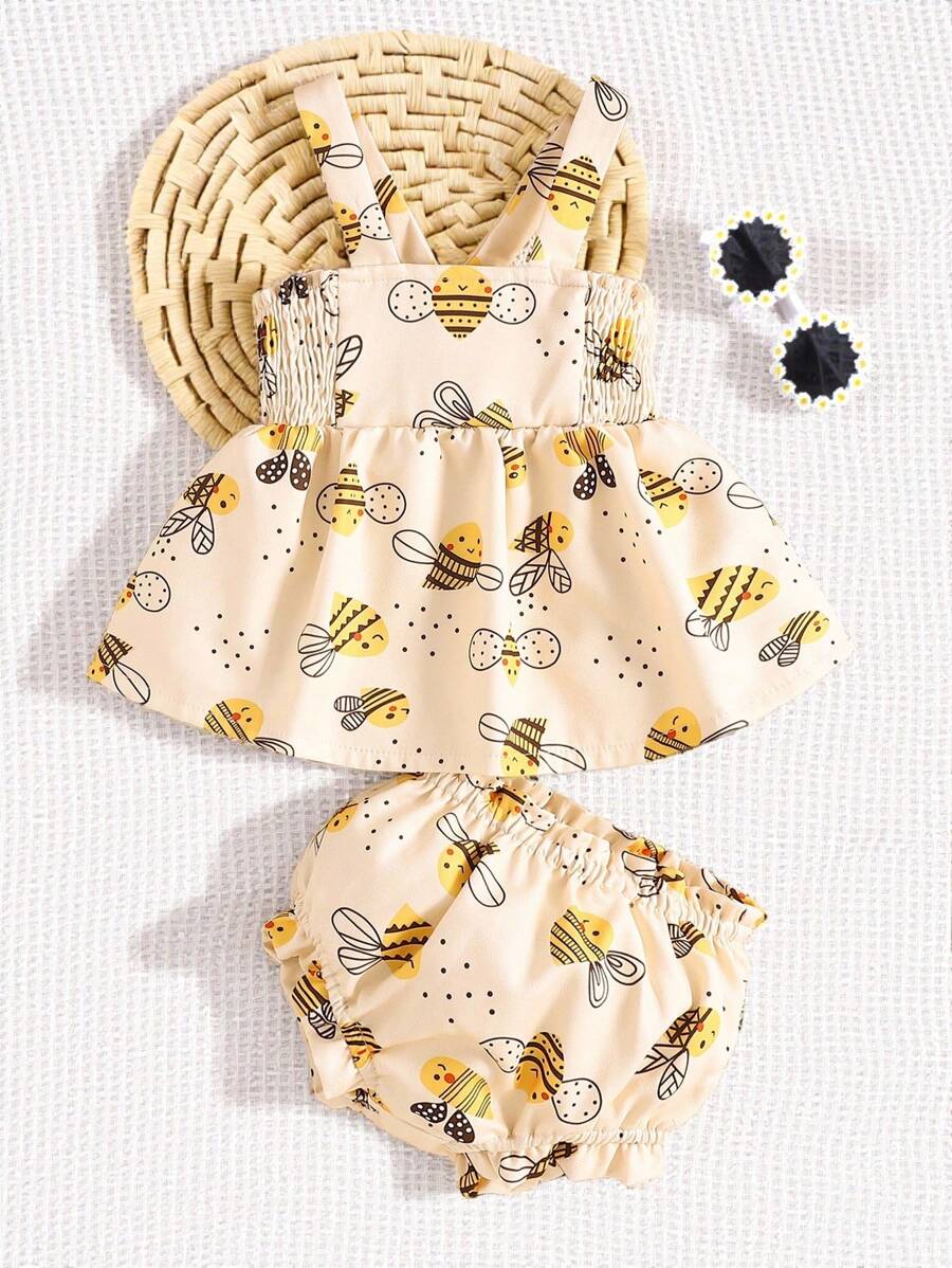 SHEIN Fashionable Baby Girl Colorful Plaid Tank Top And Shorts Set For Summer