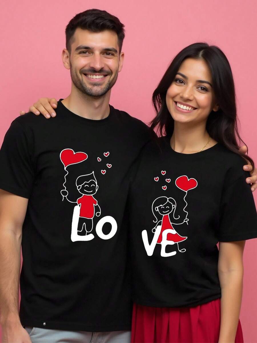 INAWLY T-shirts Femmes pour la Saint-Valentin avec motif en relief, cadeau pour petite amie et petit ami, cadeau pour tout-petits, design "Puff Love", t-shirts cadeaux pour elle, t-shirts de fête, hauts , mode actuelle, esthétique Sweat-shirt-shirt, cadeau pour sœur
