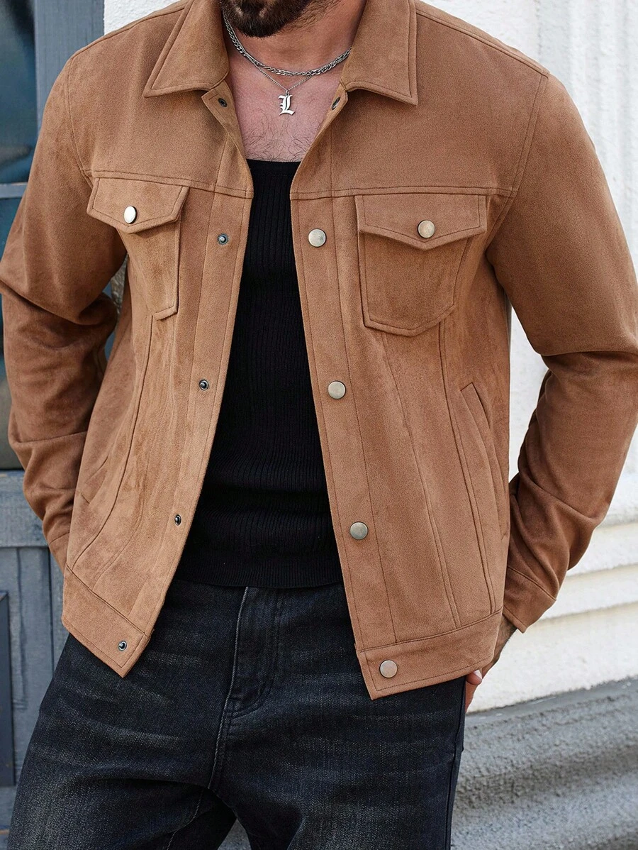 Manfinity Dauomo Chaqueta casual de negocios de nueva moda estilo retro americano para hombres, elástica tipo, de estilo lujoso, para otoño/invierno