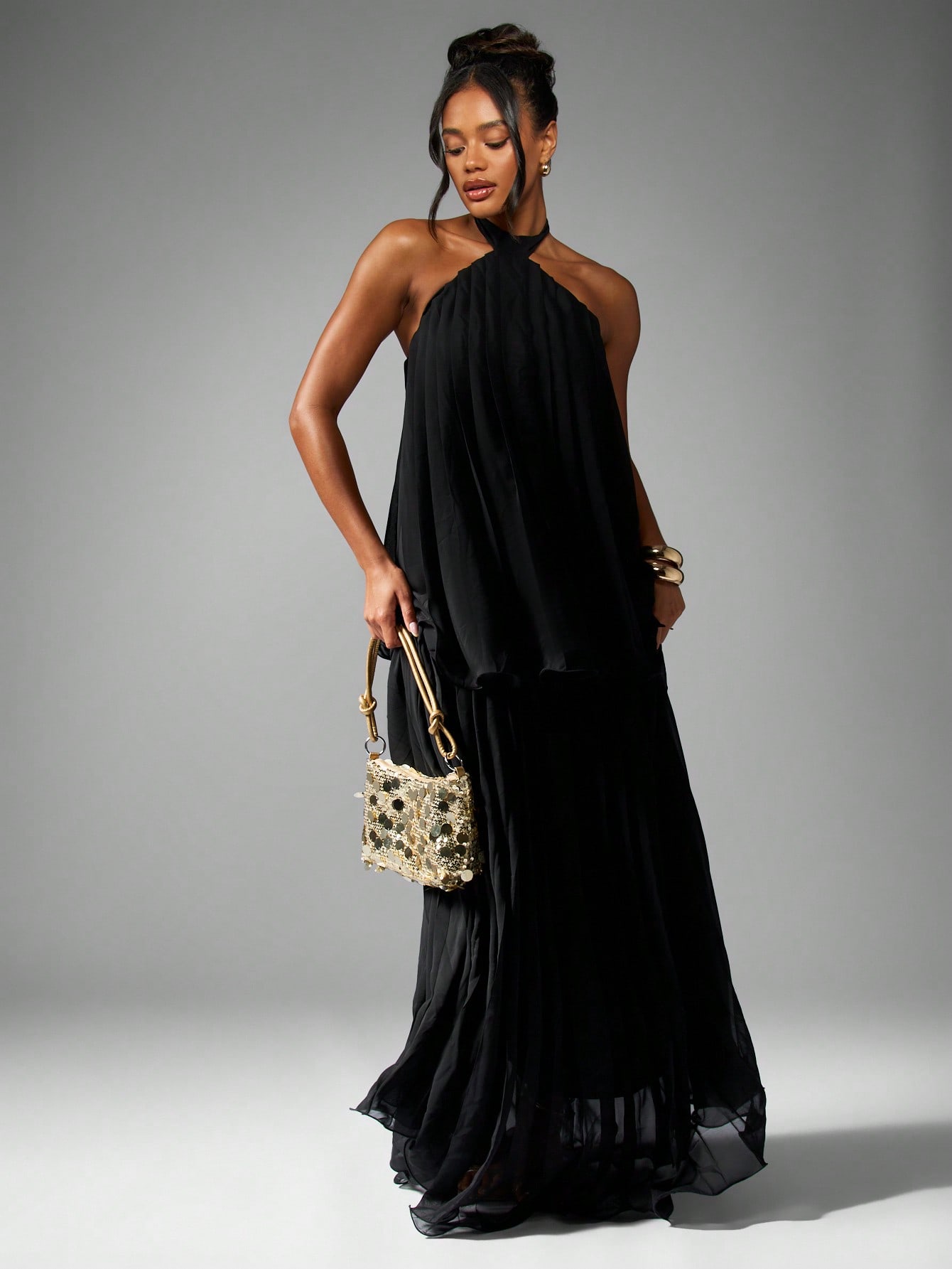 エレガント ブラック マキシドレス エレガント ブラック マキシドレス