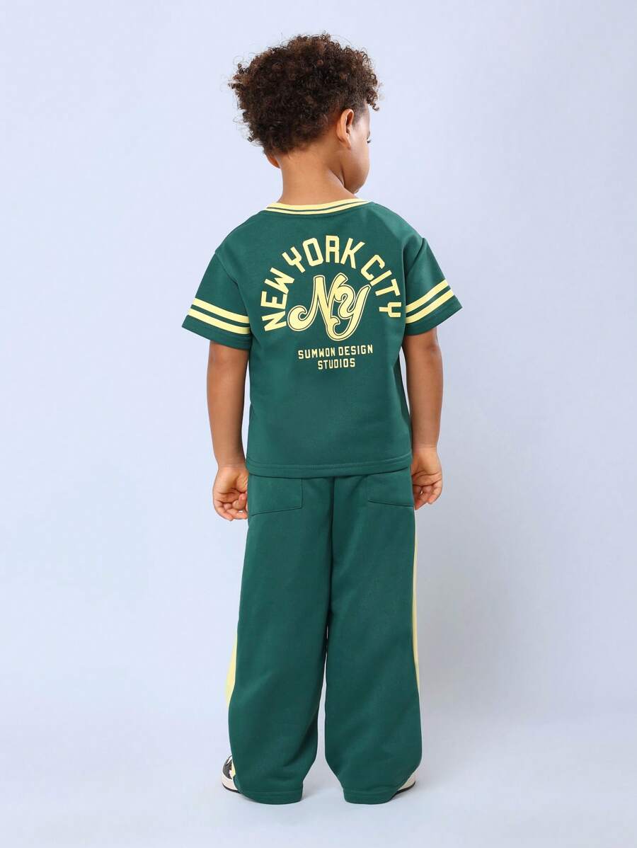 SUMWON Youth Varsity Style Co-Ord Set Athleisure New York Design Studios Collection Soft Streetwear