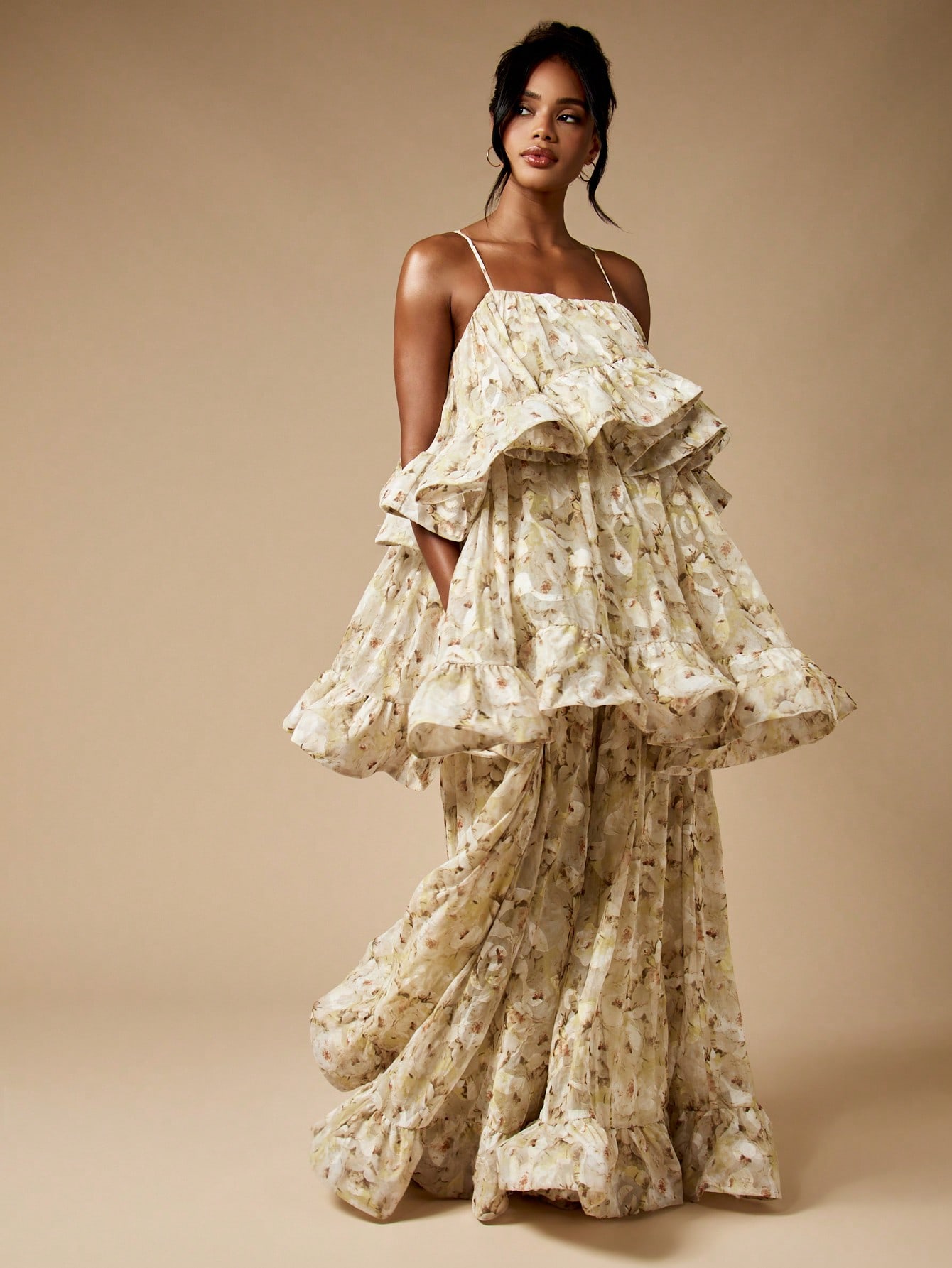 ミストレアスBicolor Ruffle Pleated Dress ミストレアスBicolor