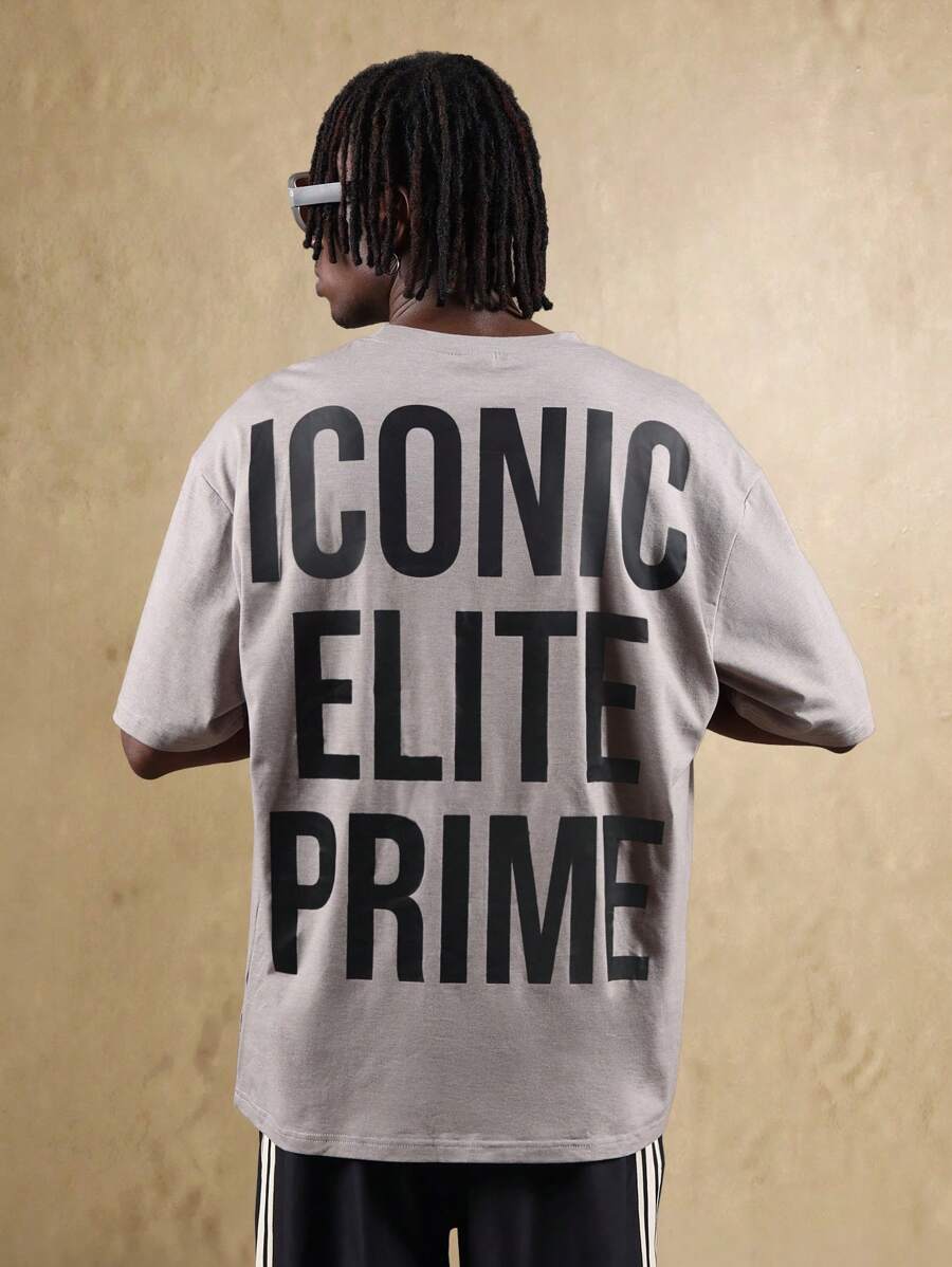 SUMWON Camiseta oversize de algodón de manga corta con estampado grande en la espalda, de estilo urbano y casual, diseño minimalista y moderno, de línea atlética y contemporánea