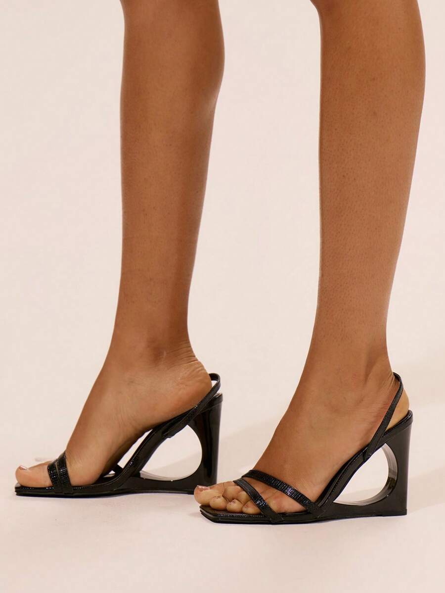 MUSERA Tacones cuadrados con efecto de PU