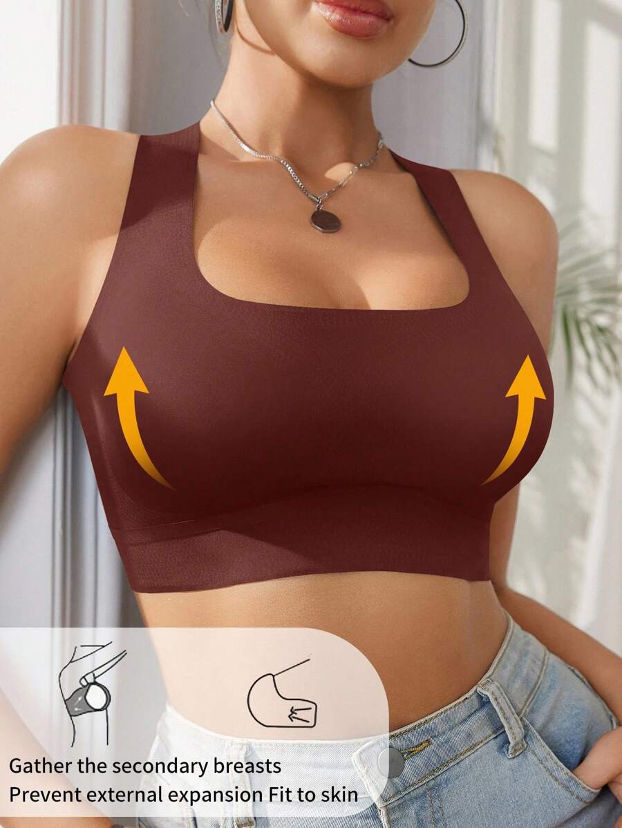 1 pieza Sujetador sin aros de mujer minimalista sin costuras de unicolor