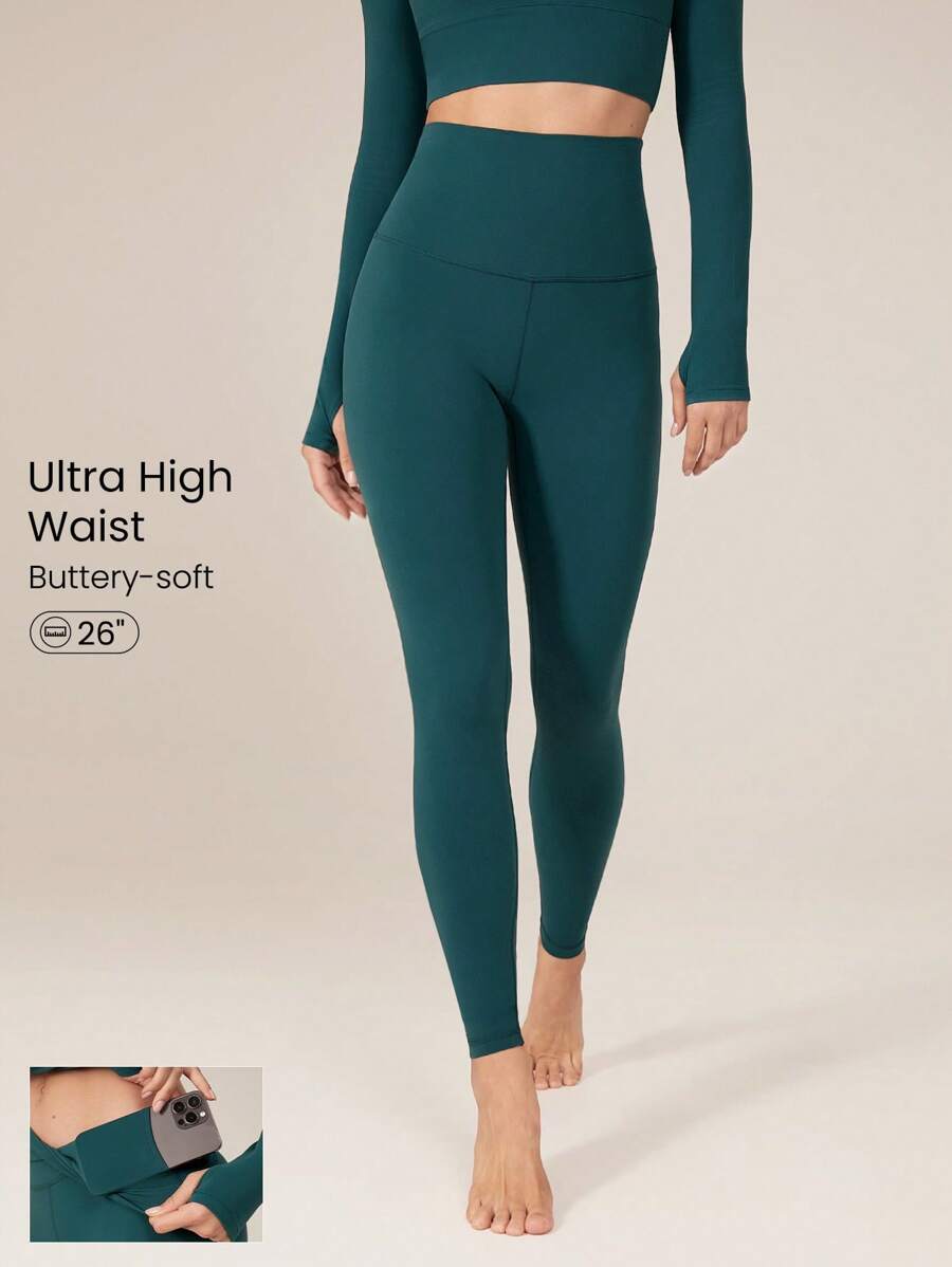 GLOWMODE 26" FeatherFit™ High Expectations Super High-Waist Pocket Leggings Gym