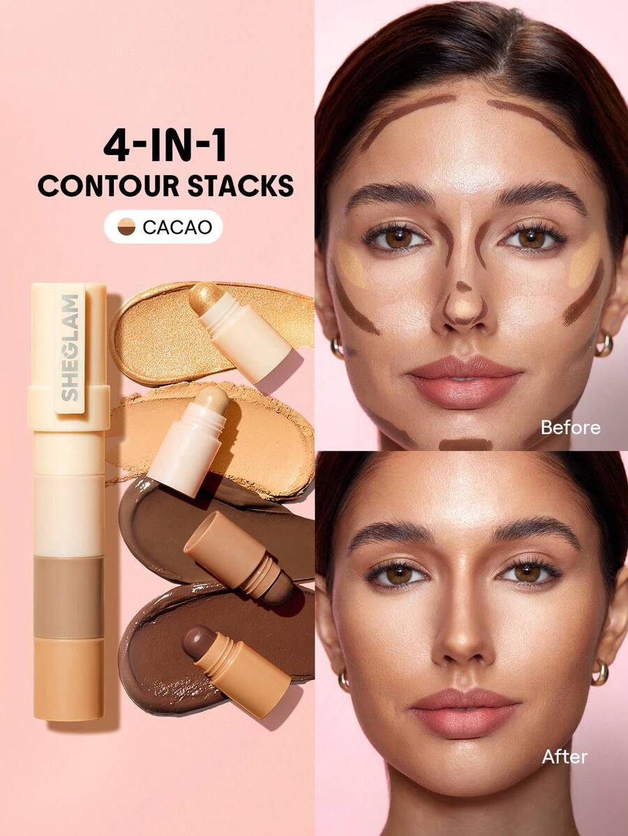 SHEGLAM LáPiz De Contorno Facial Multi-Glam Face Pen-Cacao De 8 Colores Iluminador Natural De Larga DuracióN, No Graso, De Doble Uso, Multiusos, Esculpe, Suaviza Las LíNeas Finas, Contorno Cremoso GraduacióN CumpleañOs Vacaciones Verano OtoñO Y2K Elegante Moda Mujeres NiñAs Marca Maquillaje CosméTico Belleza Fiesta Playa Viaje Camping Aire Libre Escuela Campus ExcursióN Festivales DecoracióN Regalo Presente Rosa Chica Cosplay Mejor Color Encanto Vibra