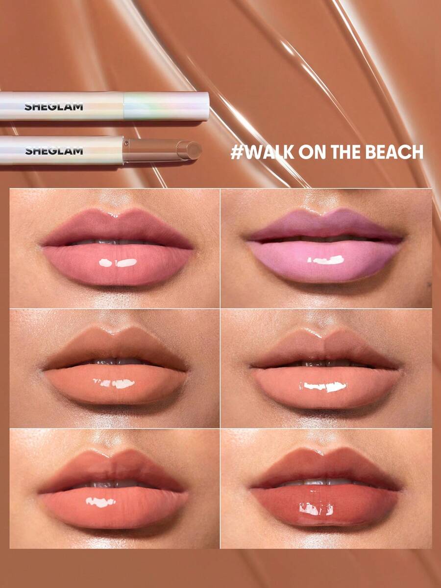 SHEGLAM Pout-Perfect Shine Lip Plumper-Walk On The Beach Moisturizing Plumping Solid Lip Gloss Non-Stick Nourishing Lip Plumping Serum Coconut Oil Lipstick Lip Cosmeticsbrown Lip Plumper Graduation Birthday Holiday Summer Fall Autumn Y2K Fancy Fashion Women Brand Makeup Cosmetic Beauty Party Beach Travel Camping Outdoors School Campus Trip Festivals Decor Gift Present Rose Girl Cosplay Best Color Charm Vibe