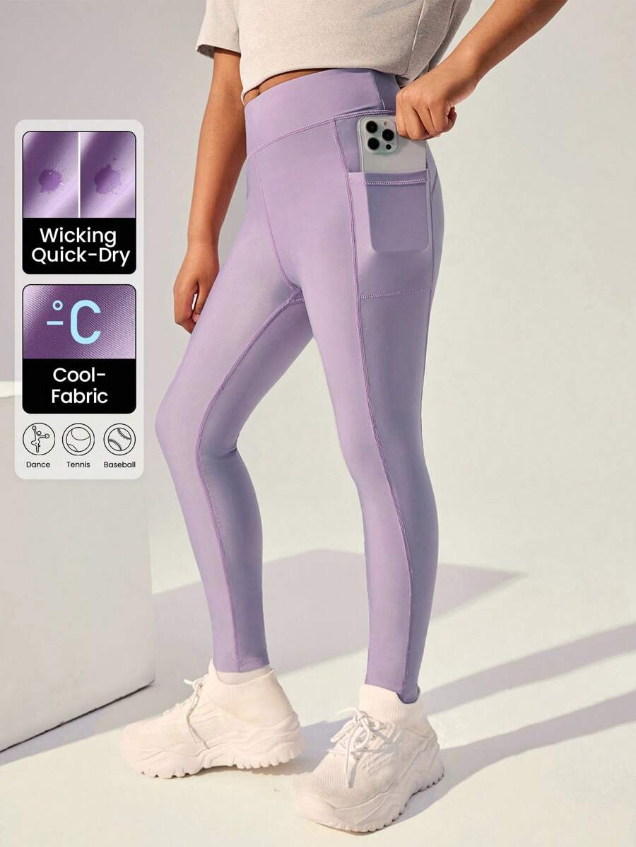 JNSQ Leggings de compression pour sports de plein air pour préadolescentes