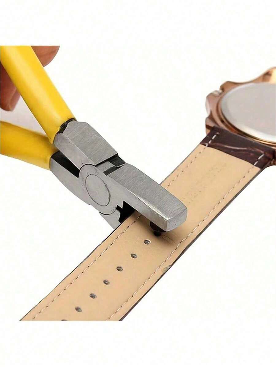 SHEIN 1 pieza Herramienta universal de perforación de cinturones para cinturones, cordones de zapatos, correas de reloj, Día de San Valentín para hombres, Boda de San Valentín, cumpleaños, alicates, herramientas, pinzas para carpetas