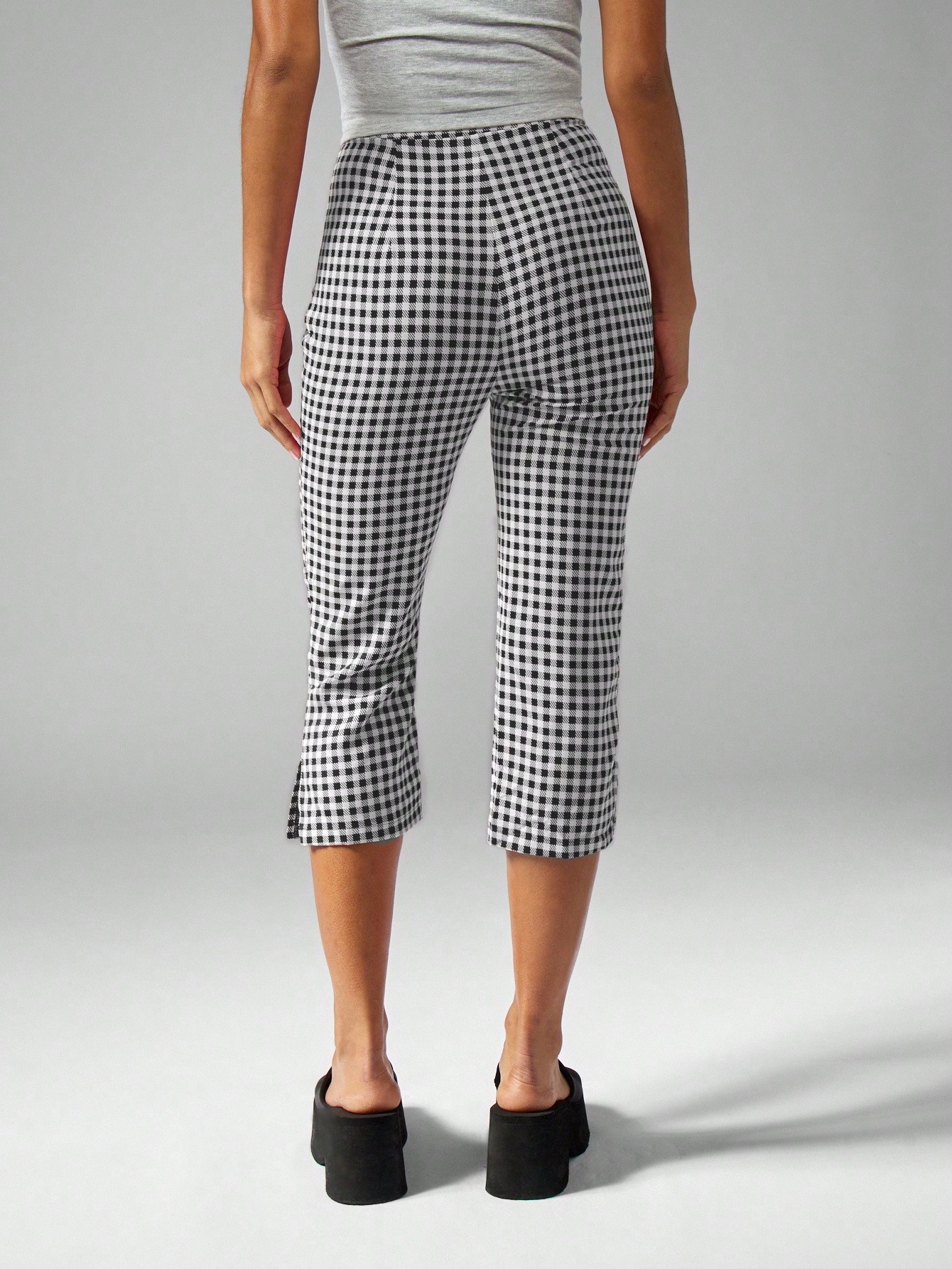 カプリ345ページ MISSGUIDED ギンガムプリントのクロップド丈ワイドレッグカプリ