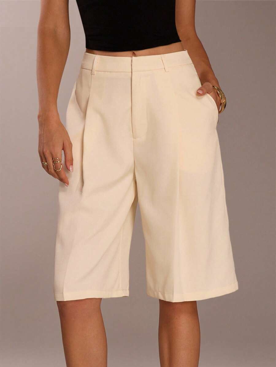 SHEIN Forever 21 Bermudas minimalistas para mujer, adecuadas para el transporte, primavera