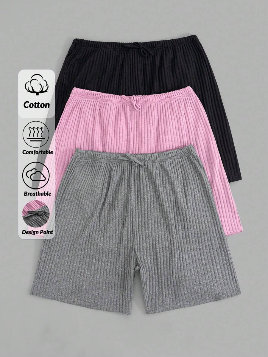 RueChic PLUS Conjunto de 3 piezas de prendas de dormir multicolor para mujer