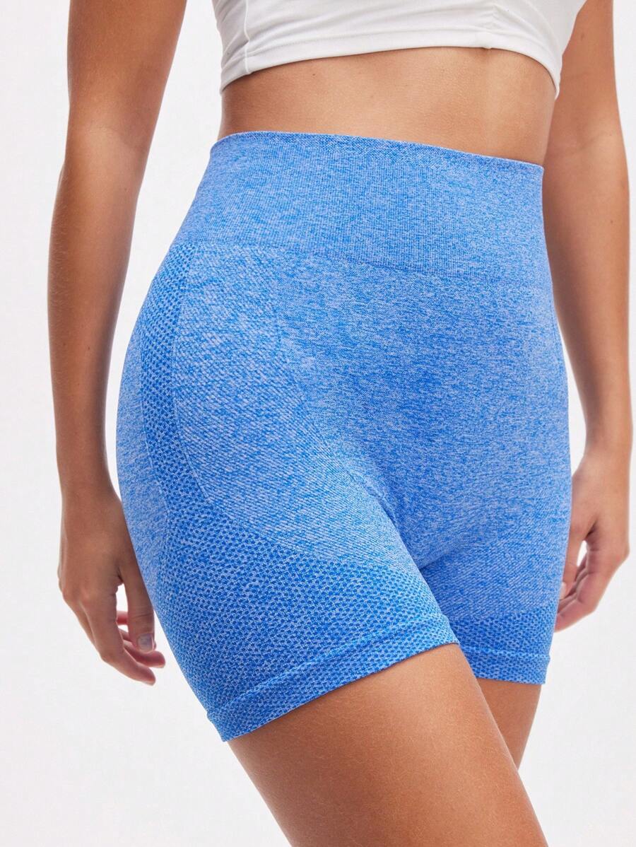 Easify SHEIN Sport Pantalones cortos deportivos con cintura ancha, shorts azul para mujer, shorts para sudadera, shorts de gimnasio, shorts de ciclista