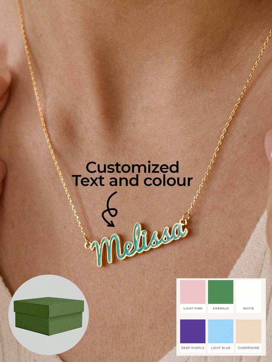 1 PIEZA | Collar con inicial de lujo personalizado y único de 6 colores | Nombre grabable | Joyería con estilo de hada brillante y de superposición (Regalo ideal para la mejor amiga, mujeres jóvenes)