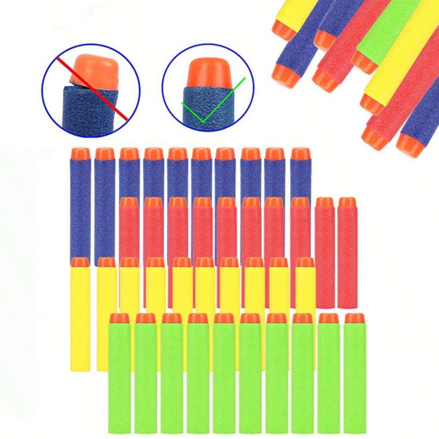 50/100/200pcs Toy Foam Bullet Set, Children Toy Foam , Soft Foam Bullets, Dart Refills, Easter Stocking Stuffers, Dart Bullet Set, Outdoor Toy Refills, Bullet Refill Pack