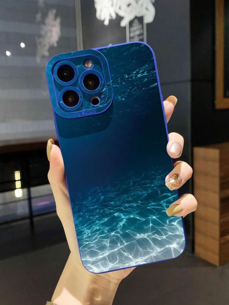 1 pieza Funda protectora a prueba de golpes para teléfono con paisaje marino profundo compatible con Apple, /axy, Infinix, Redmi, OPPO, VIVO, Realme