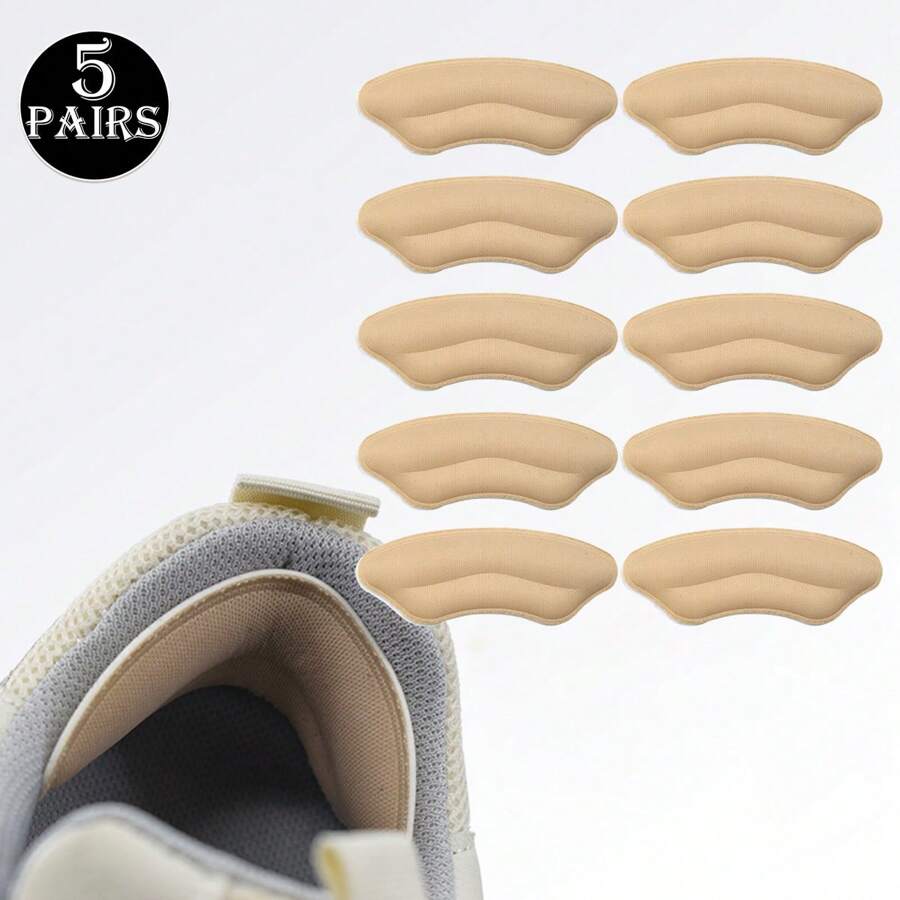 5 Pairs Apricot Color Anti-Rub Heel Grips, Loafer Shoes Heel Stoppers, Shoe Inserts To Prevent Slippage, Lip Print Design For Women