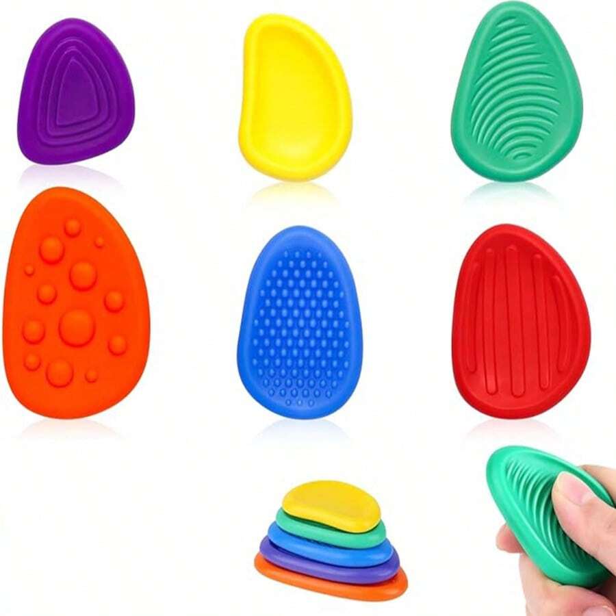 Sensory Worry Stones: Textured Soft Fidget Toys - Calming Stress Relievers For Anxiety, Fidget Toys,Sensory Toys,Toys,Sensory Toys, Valentine Day,Gift