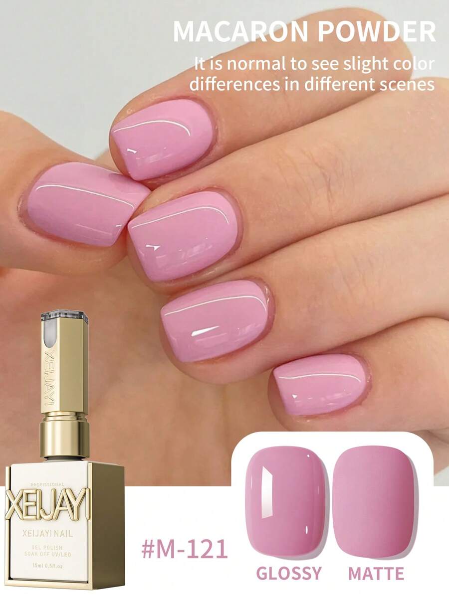XEIJAYI 1Pc 15ML Pink Nail Gel Semi Permanent Nail Art Soaking UV LED Nail Salon DIY Nail Salon Gel For Spring And Summer