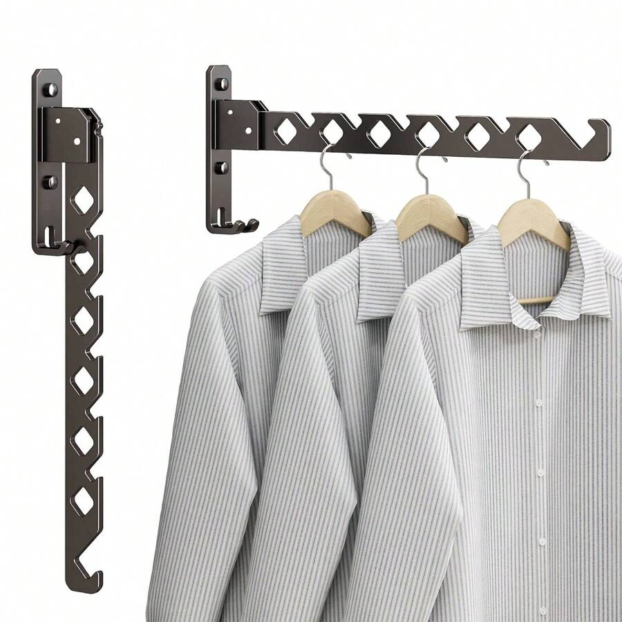 1 pièce Étendoir mural pliable, support de lavage mural, rack mural pour vêtements pour buanderie, cintre à vêtements d'intérieur, parfait pour les petits espaces