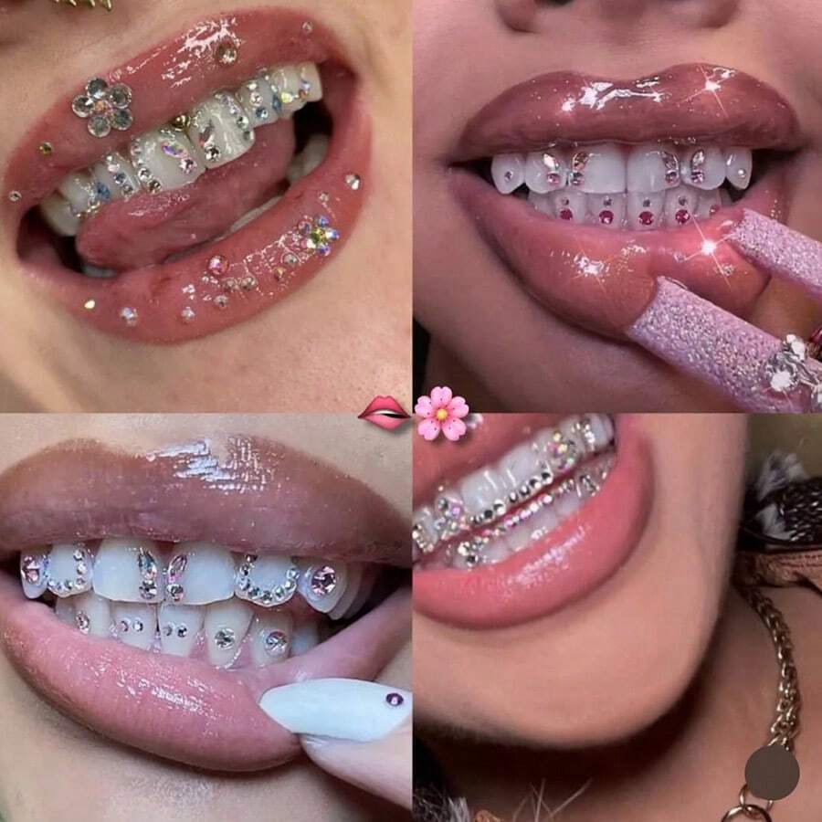 Set van 30 kleurrijke vlinder-strass-steentjes voor de tandheelkunde, schattige, sprankelende accessoires voor dagelijks gebruik, op feestjes en tijdens de feestdagen, unisex (lijm niet inbegrepen)