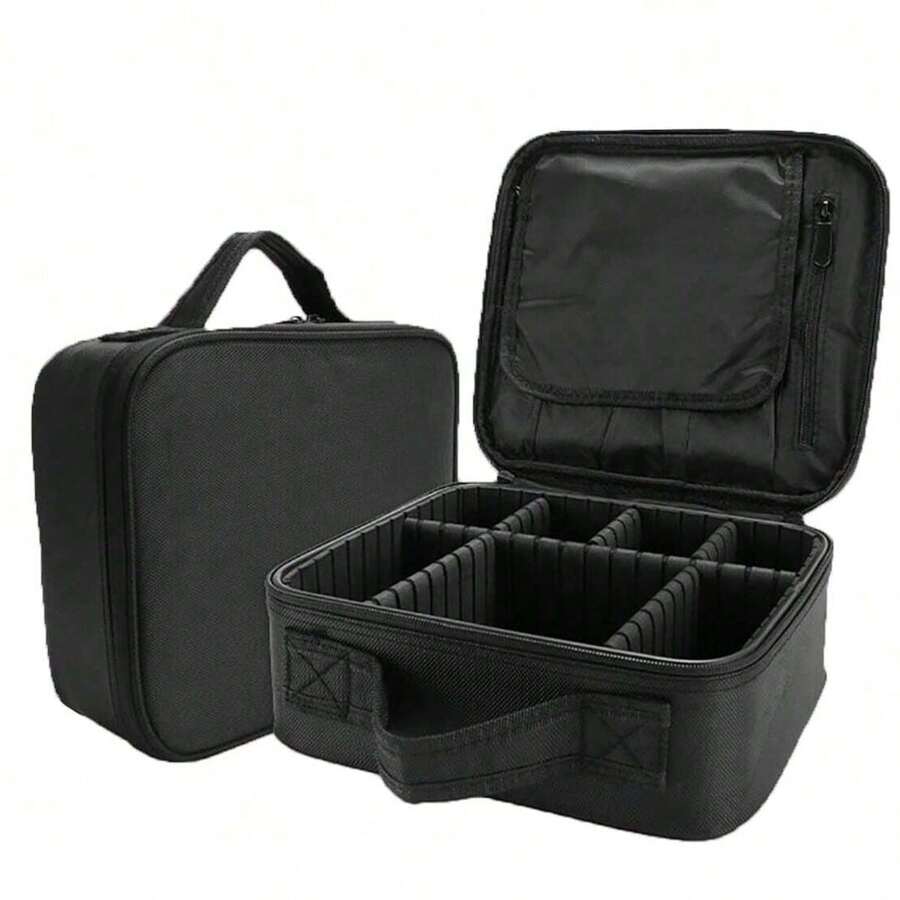 1 pieza Estuche de maquillaje profesional Estuche de belleza Mujer Maletín cosmético impermeable Organizador de maquillaje Caja de almacenamiento de viaje para manicura, Estuche de maquillaje de viaje, Organizador de estuche de maquillaje de gran capacidad Bolsa de maquillaje portátil de viaje con divisores ajustables para mujeres y niñas
