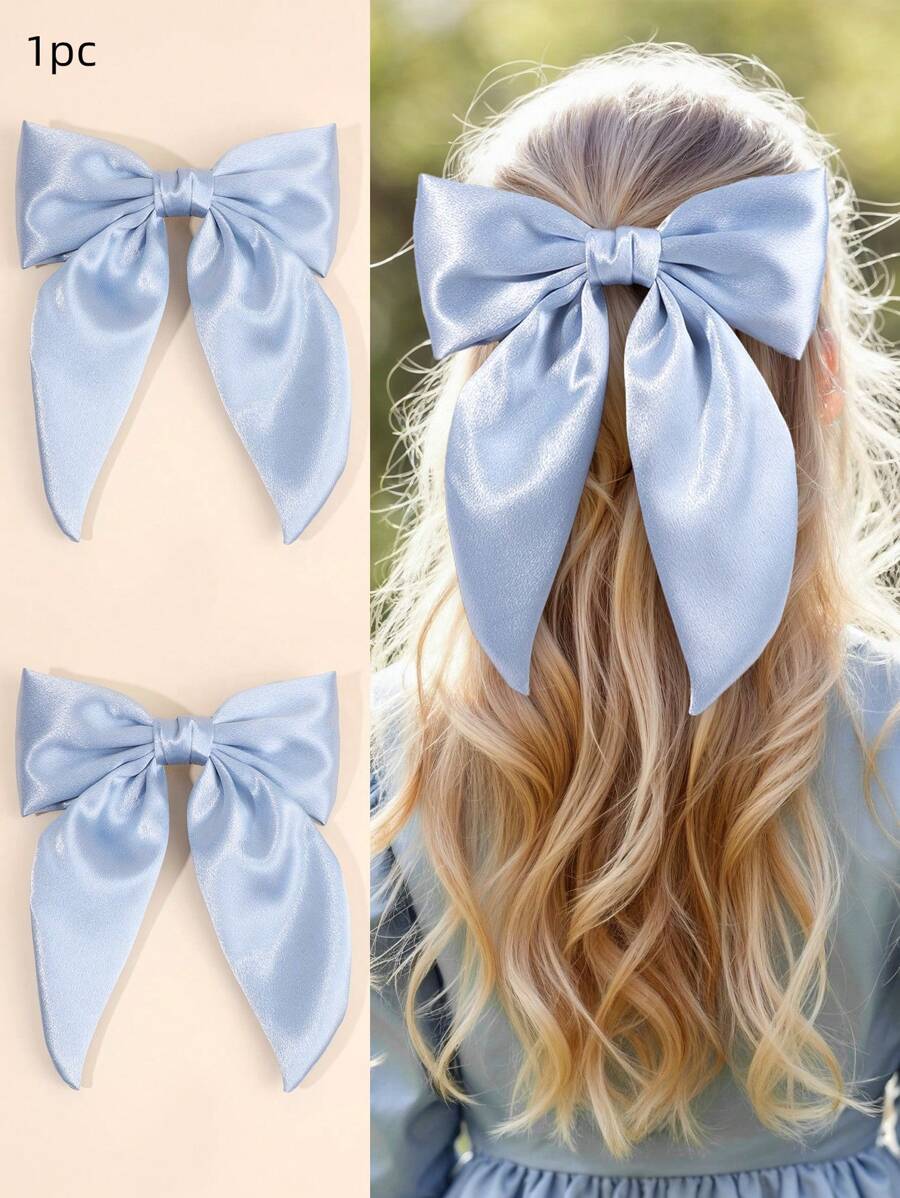 1pc/3pcs White Solid Color Bows Hair Clips For Girls,Ribbon White Alligator Clips Hair Bow Clips For Girls,Fashion Hair Accessories For Girls Party Gifts