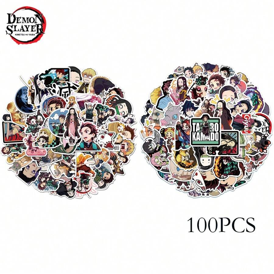 TOEI ANIMATION 100PCS Aniplex Officieel Gelicentieerde Stickers Kimetsu Tanjirou Nezuko Yaiba Gemengde Anime Cartoon Stickers Decoratie Voor Waterfles Laptop Skateboard En Verjaardagsfeestje Kerstcadeaus Voor Vrienden