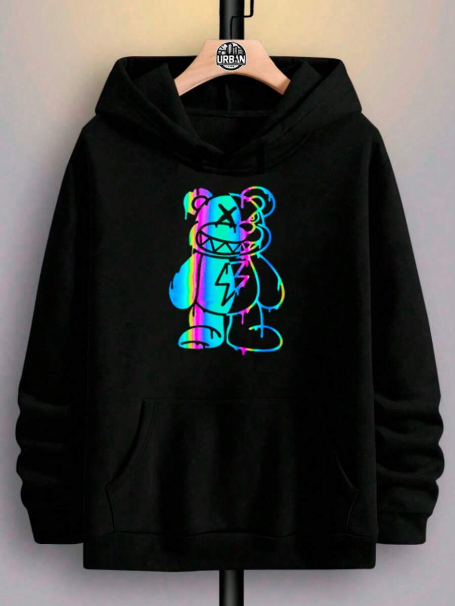 Blusa Moletom Canguru Streetwear Urbans Life Jornal New Unissex Masculino e Feminino Flanelado Blusa de Frio Estampado