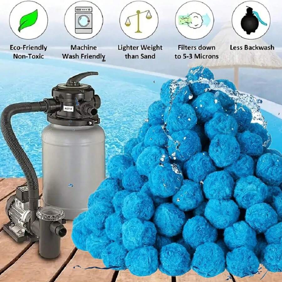 Home Times High Quality Blue Swimming Pool Filter Ball - High-Efficiency Sand Filter Medium, Used For Swimming Pools, Reuse And High-Efficiency Filtration Systems, Pool Filter Balls For Swimming Pool